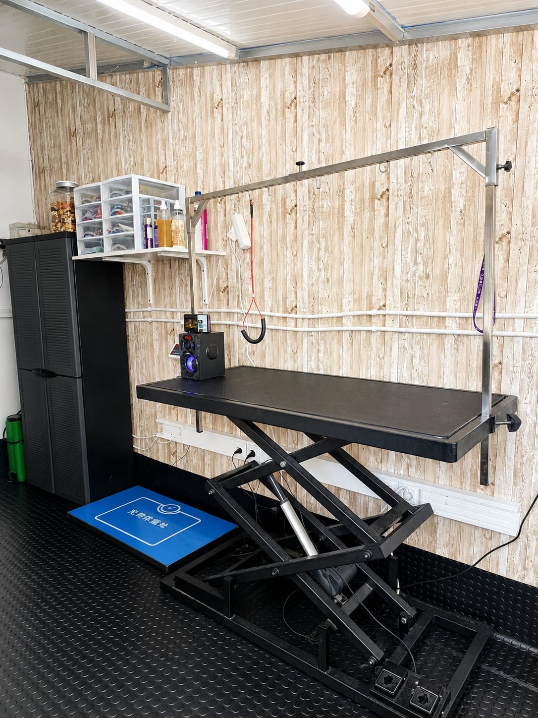 Mesa de grooming e equipamentos profissionais